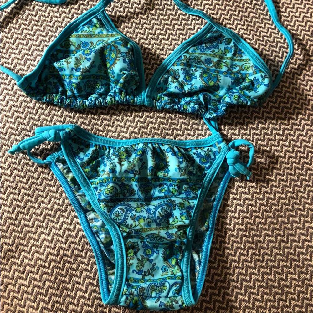 NWOT Blue Bikini Paisley & Floral - Custom made